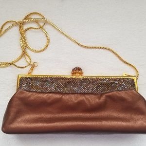 LARISA BARRERA Evening Brown Bronze purse